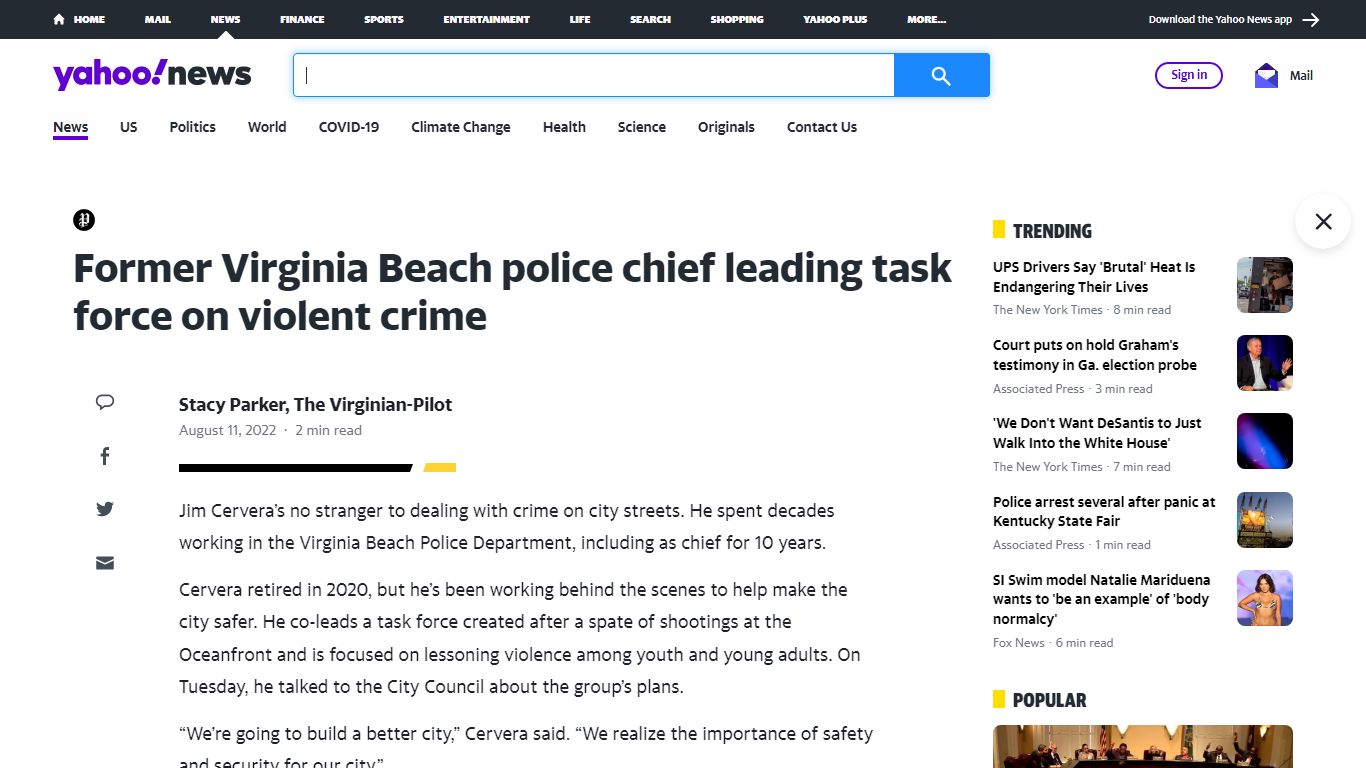 Former Virginia Beach police chief leading task force on violent crime